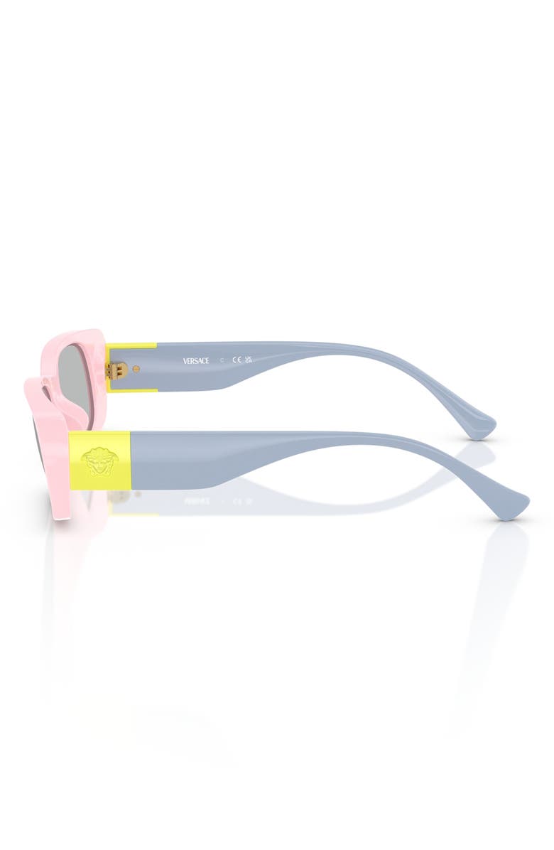 Versace Kids' 47mm Rectangular Sunglasses, Alternate, color, Full Pink / Light Grey