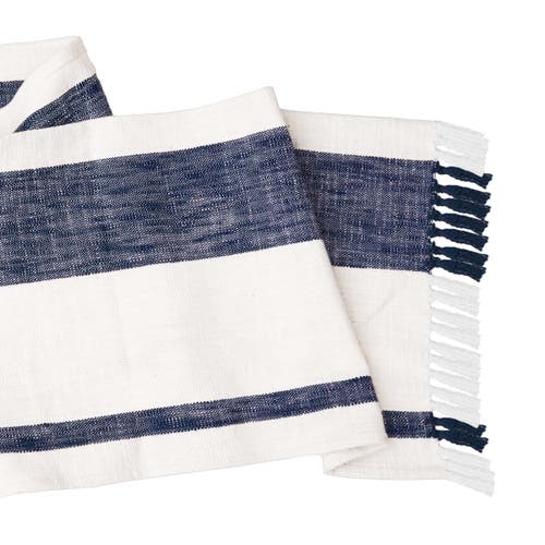 Carol & Frank Morgan Striped Table Runners Collection In Blue