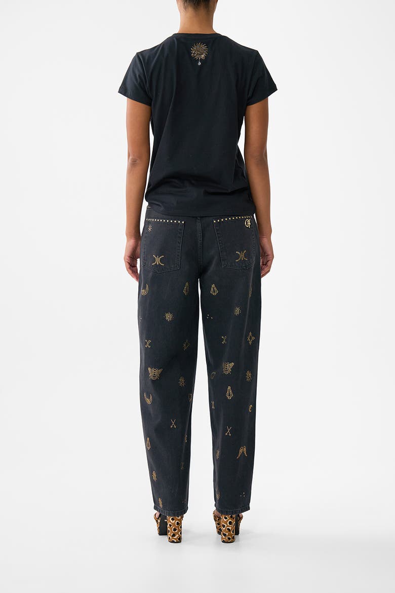 Slim Fit Round Neck T-Shirt - Black, Alternate, color, Feline Folklore