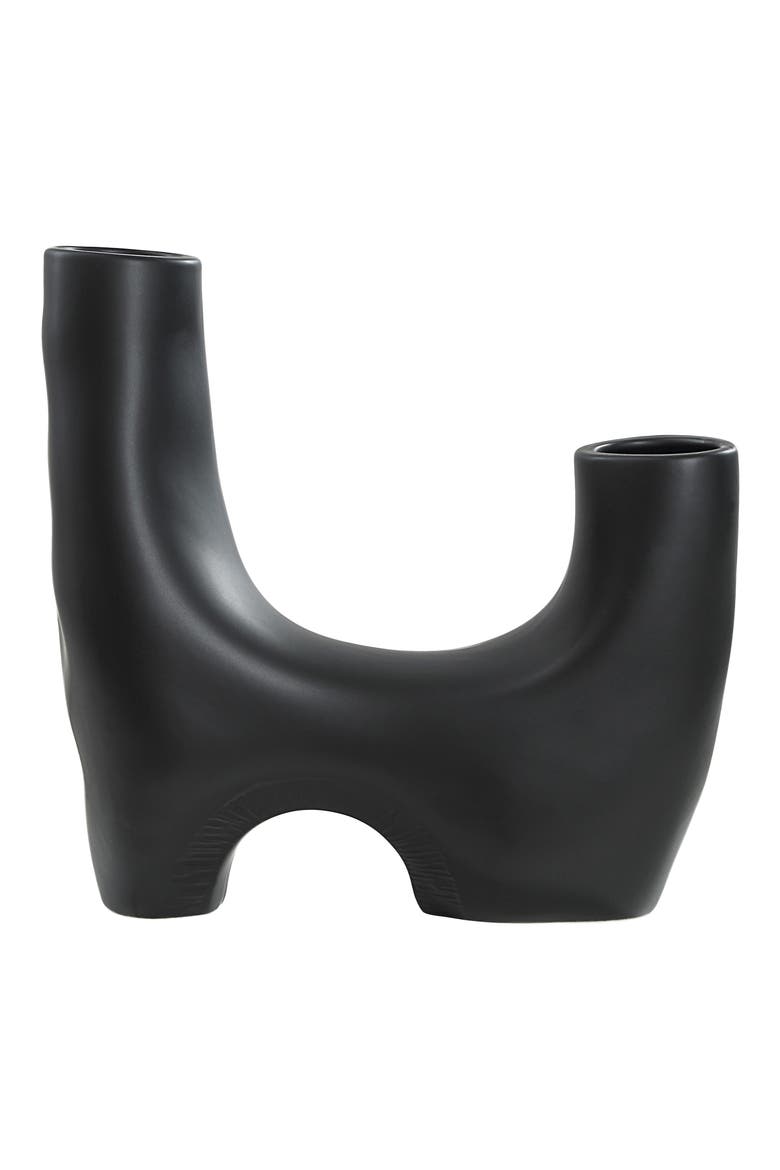 Doppio Decorative Vase, Main, color, BLACK