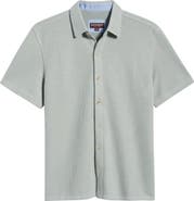 Johnston & Murphy Linden Textured Short Sleeve Button-Up Shirt