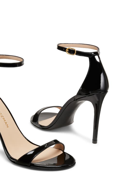 Stuart Weitzman Nudist Ii 75 Patent Leather Sandals In Black