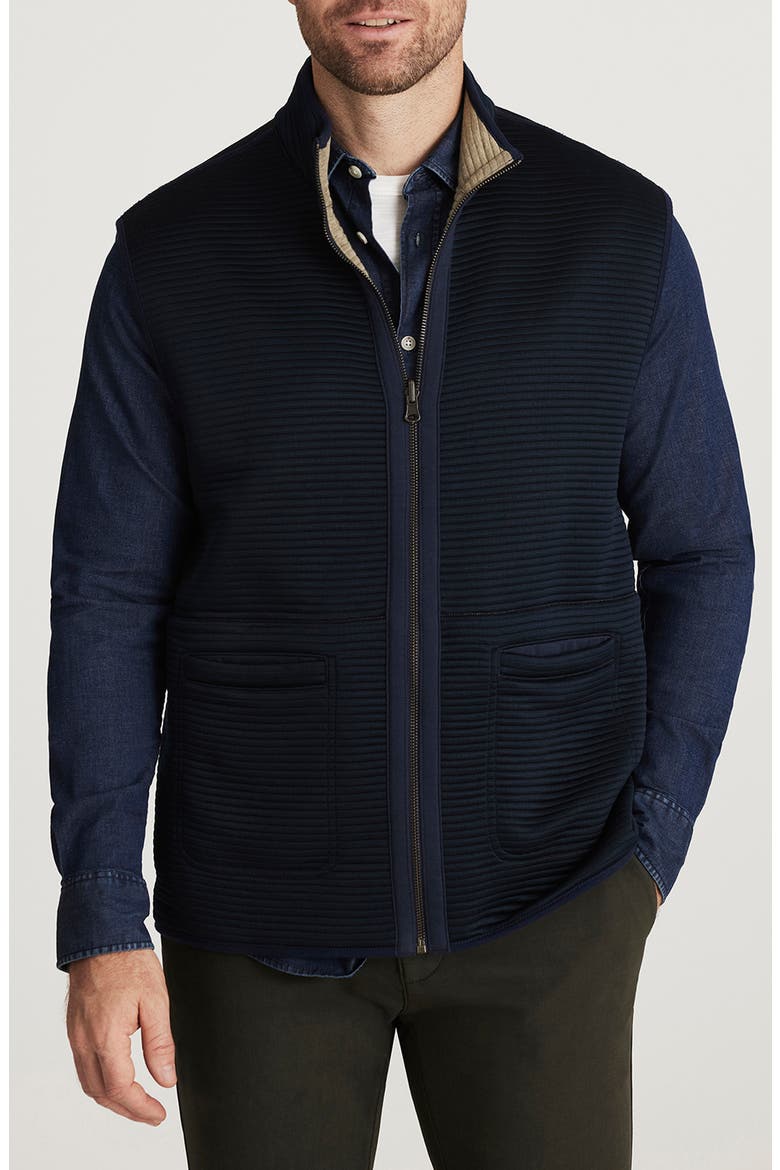 Reversible Ottoman Stitch Vest, Main, color, NAVY