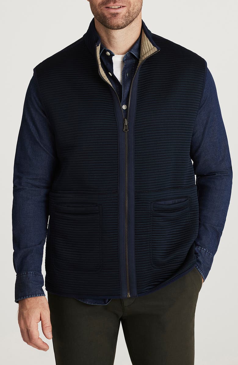 34 Heritage Reversible Ottoman Stitch Vest, Main, color, Navy