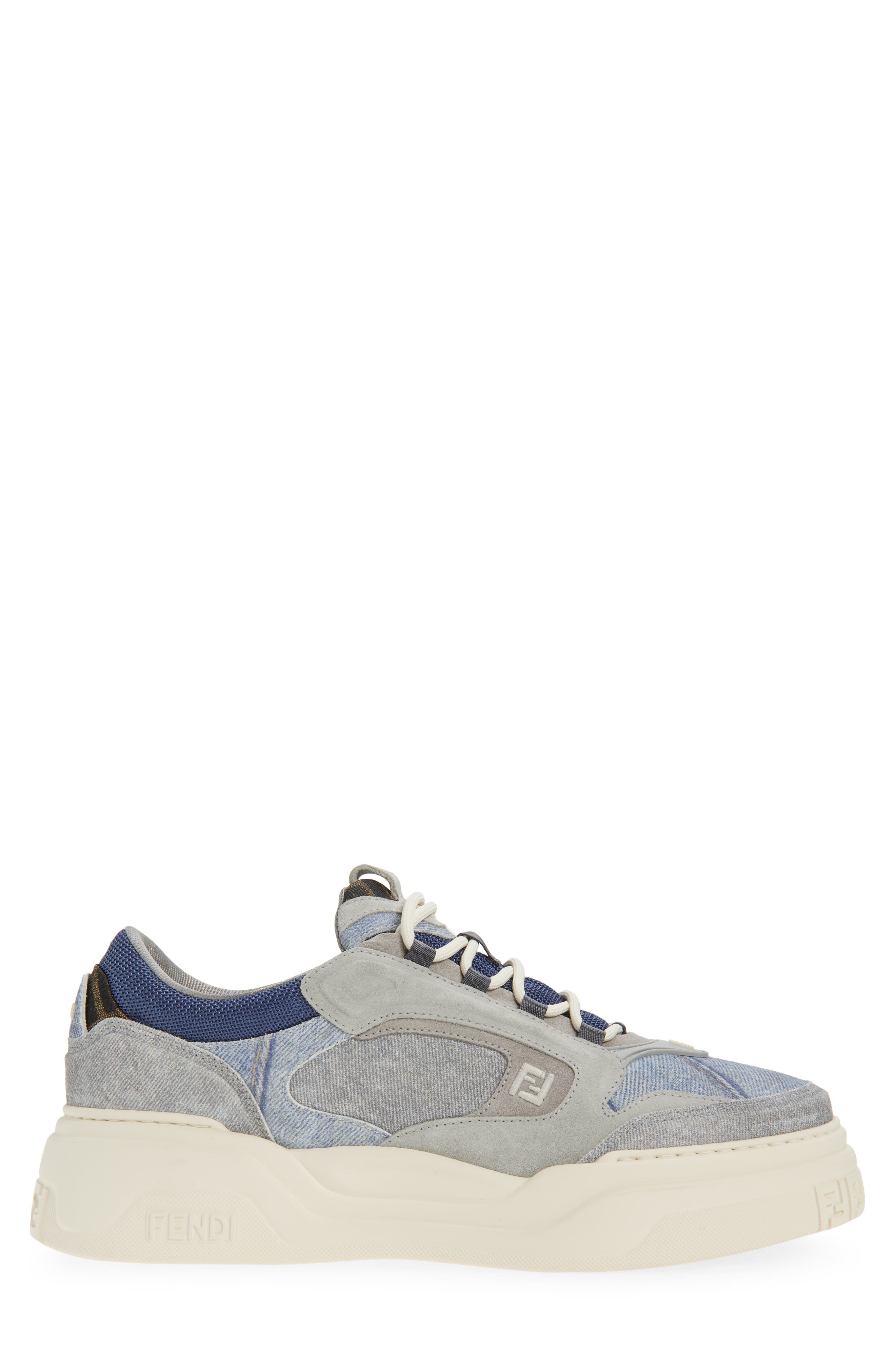 Fendi Force Sneaker, Alternate, color, Grig Denim Blue Denim