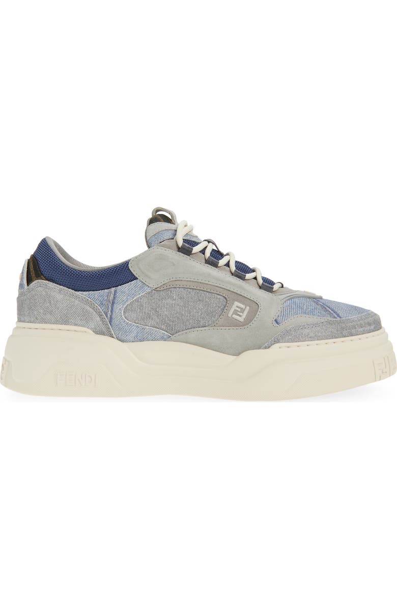 Fendi Force Sneaker, Alternate, color, Grig Denim Blue Denim