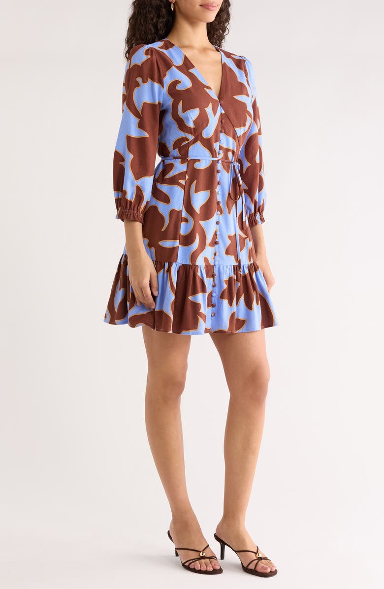 SUGARLIPS Bruceton Floral Print Long Sleeve Minidress, Alternate, color, 