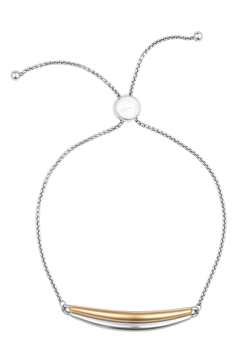 Vince Camuto Two-Tone Curved Bar Slider Bracelet, Alternate, color, Two-Tone