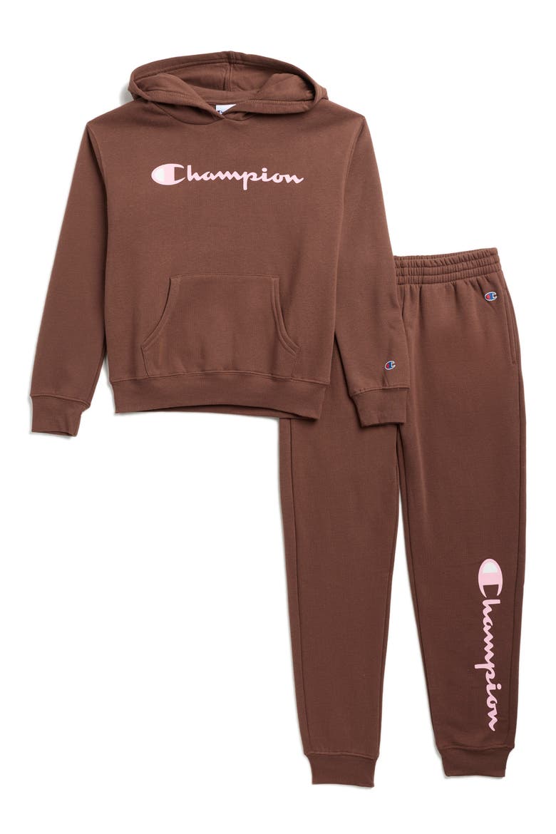 Kids' Logo Hoodie & Joggers Set, Main, color, CHESTNUT