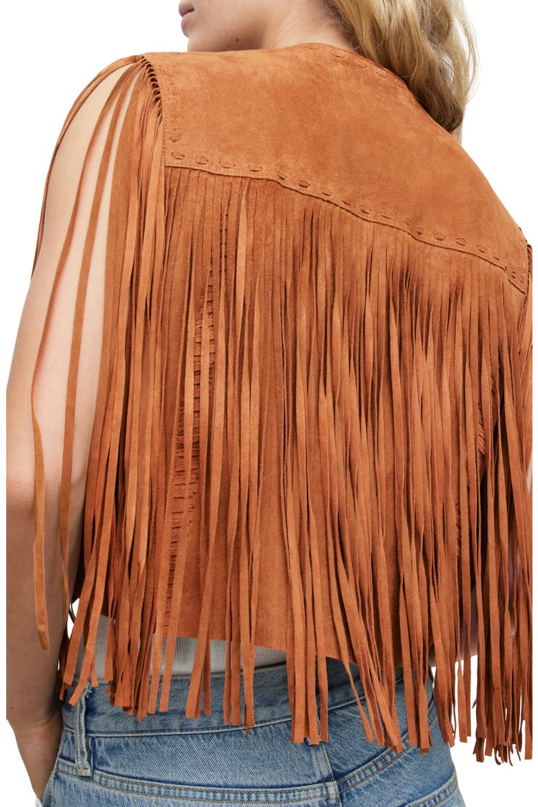 Astral Tassel Suede Vest, Alternate, color, DEEP TAN