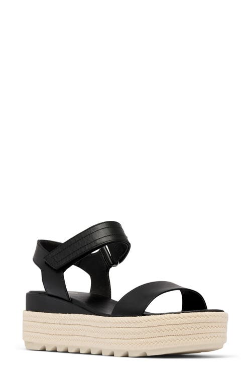 Sorel Cameron Flatform Sandal In Black/chalk