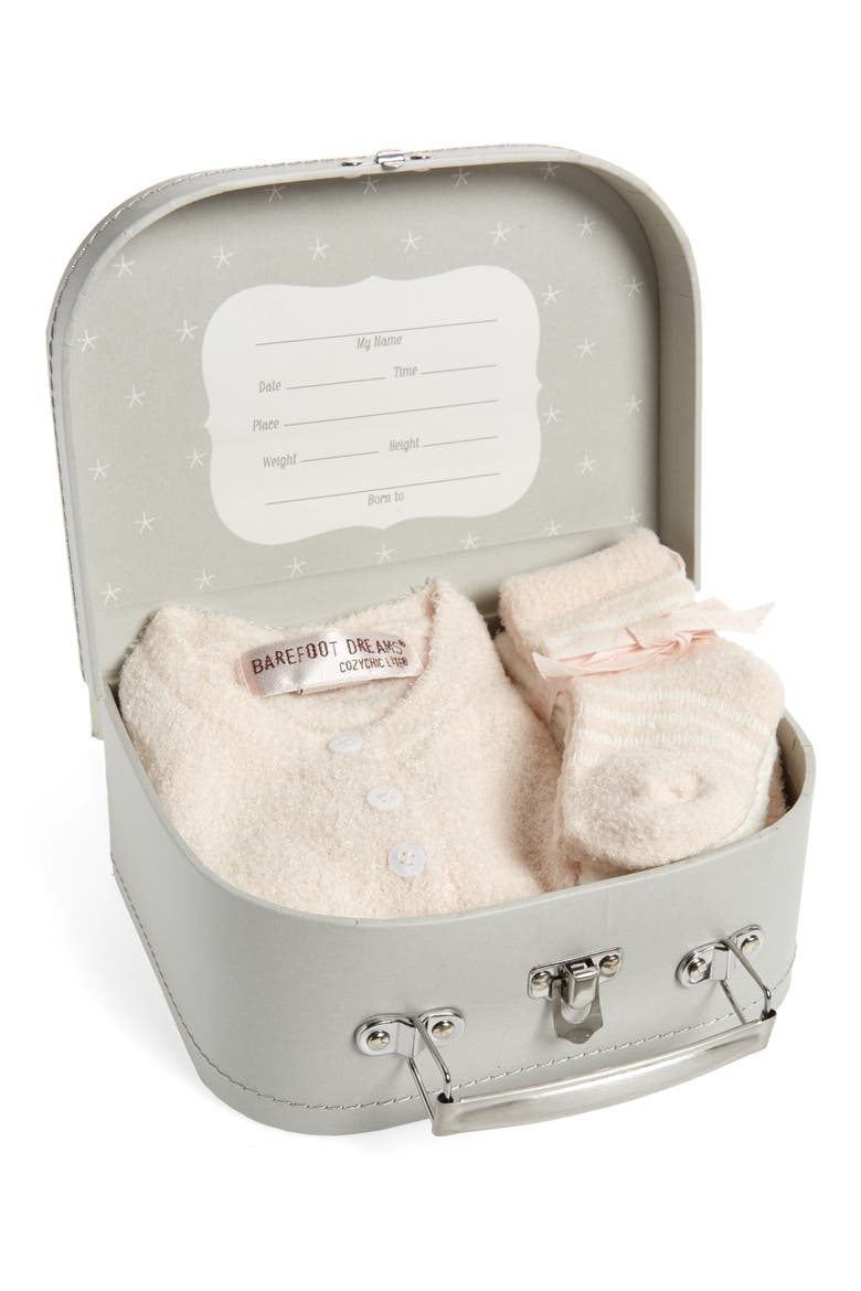 CozyChic® Lite Heirloom Cardigan, Pants, Socks, Beanie & Suitcase Set, Alternate, color, PINK