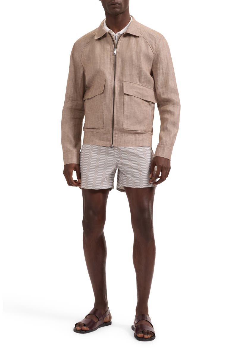 Linen Bomber Jacket, Alternate, color, TOBACCO