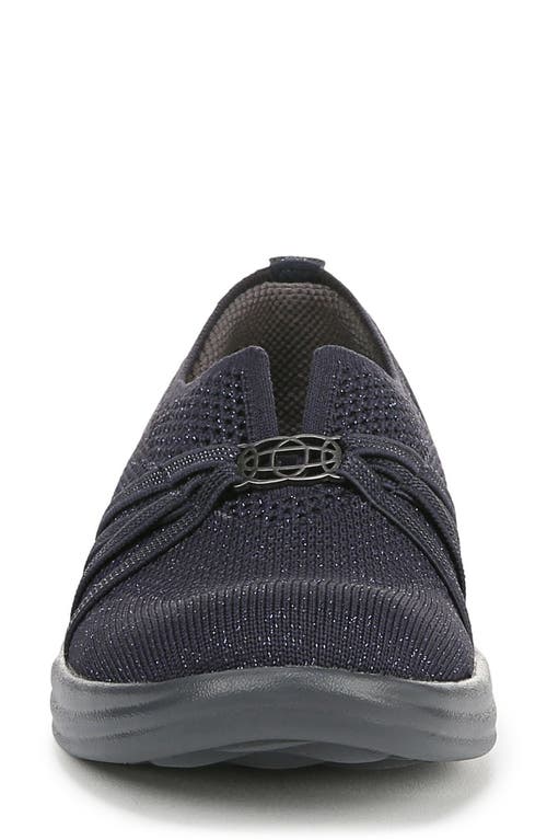Bzees Women's Niche Knit Washable Slip On Flats In Navy Knit