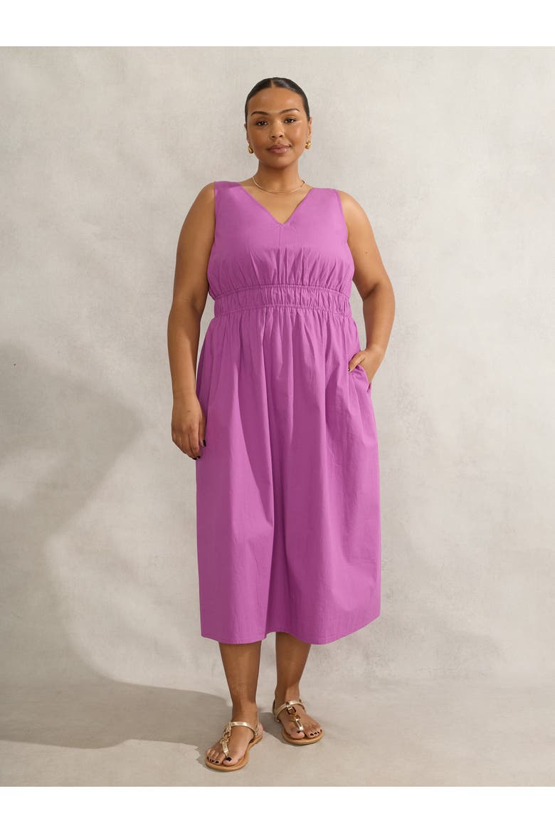 V-Neck Elasticated Waist Dress, Main, color, Purple