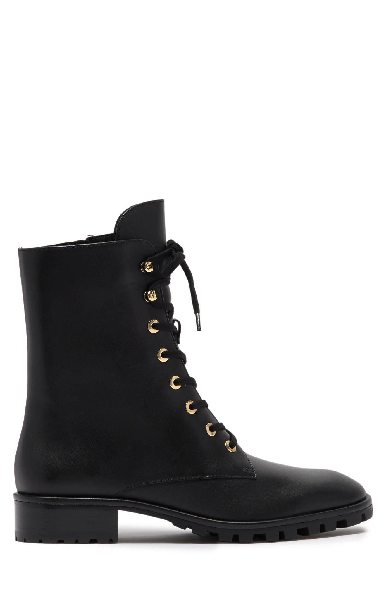 Stuart Weitzman Laine Leather Combat Boot, Alternate, color, 