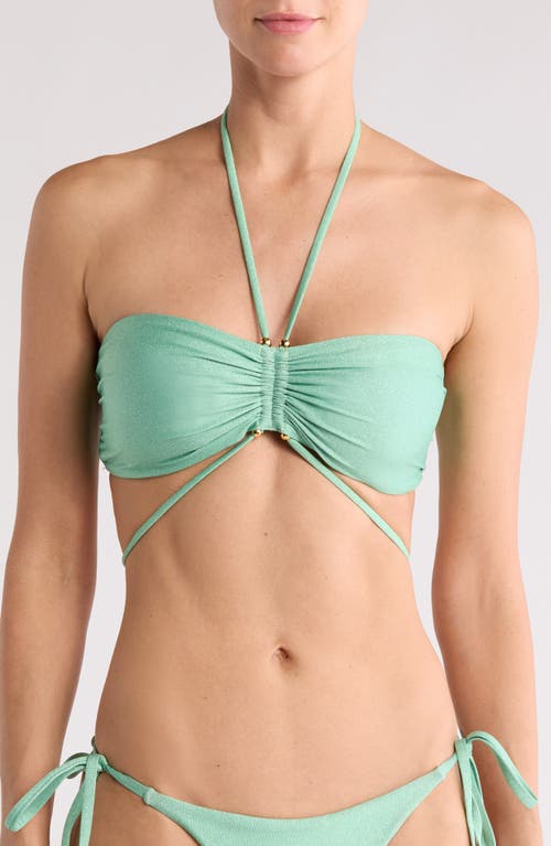 Boamar Zelie Cinched Bikini Top In Pesto