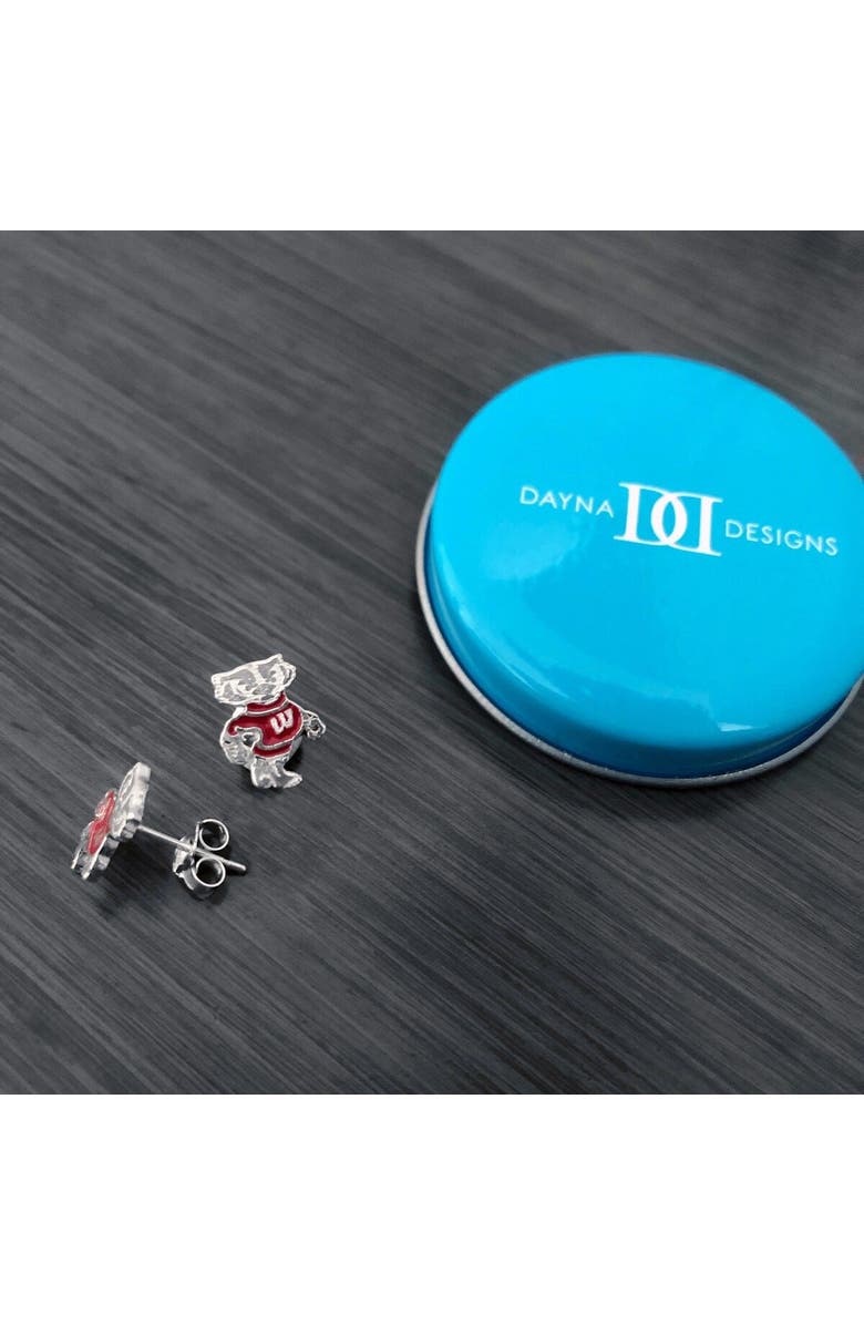 DAYNA DESIGNS Women's Dayna Designs Wisconsin Badgers Enamel Post Earrings, Alternate, color, 