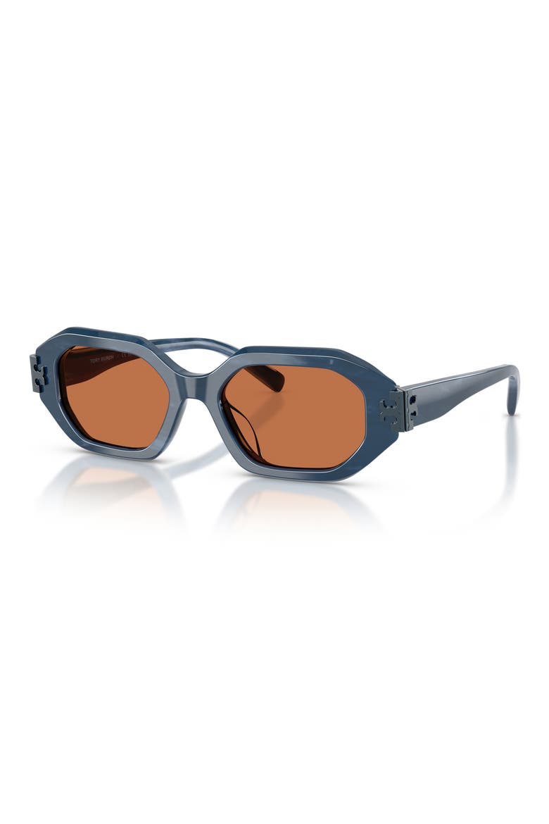 51mm Irregular Sunglasses, Alternate, color, NAVY MARBLE / BROWN