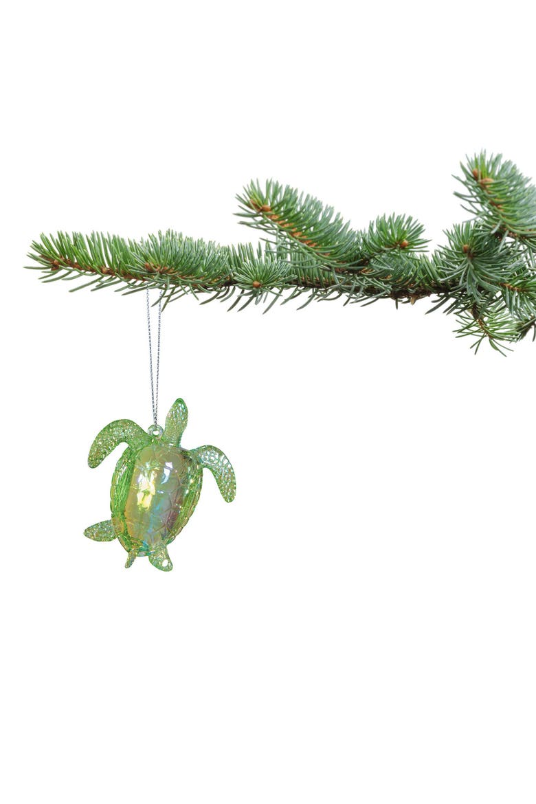 Sea Turtle Christmas Xmas Ornament, Alternate, color, Green