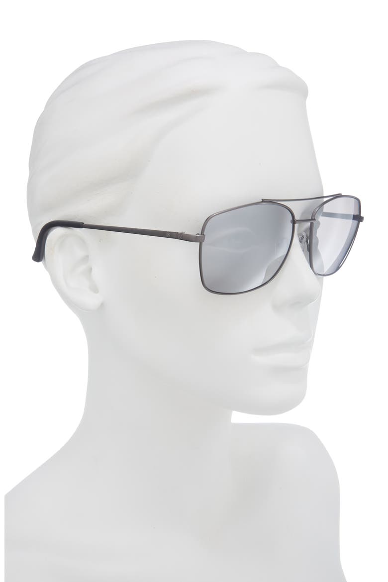 60mm Navigator Sunglasses, Alternate, color, GUNMETAL