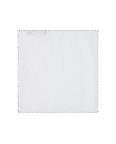 Carlton Linen Cross Stitch Border Pocket Square