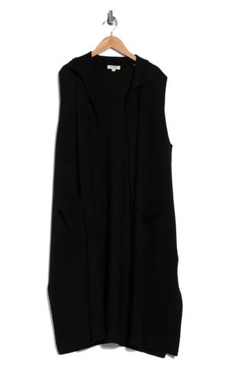 Max Studio Longline Sweater Vest In Black