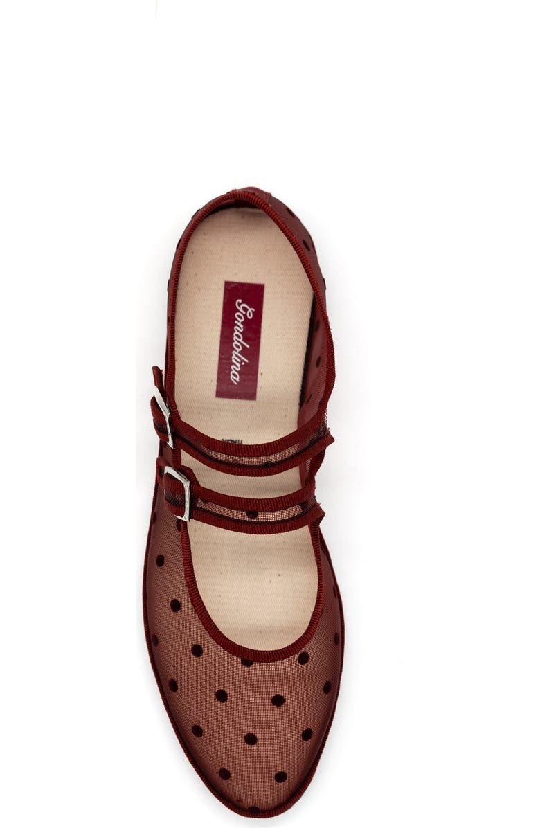 Gondolina Shoes Carnival Double Strap Mary Jane Flats, Alternate, color, Burgundy
