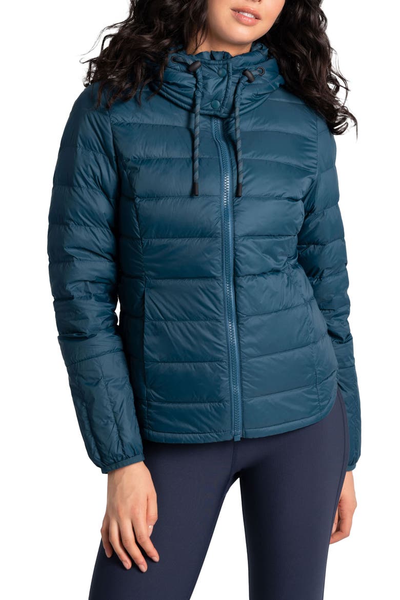 Emeline Water Repellent 550 Fill Power Down Jacket, Main, color, FJORD BLUE