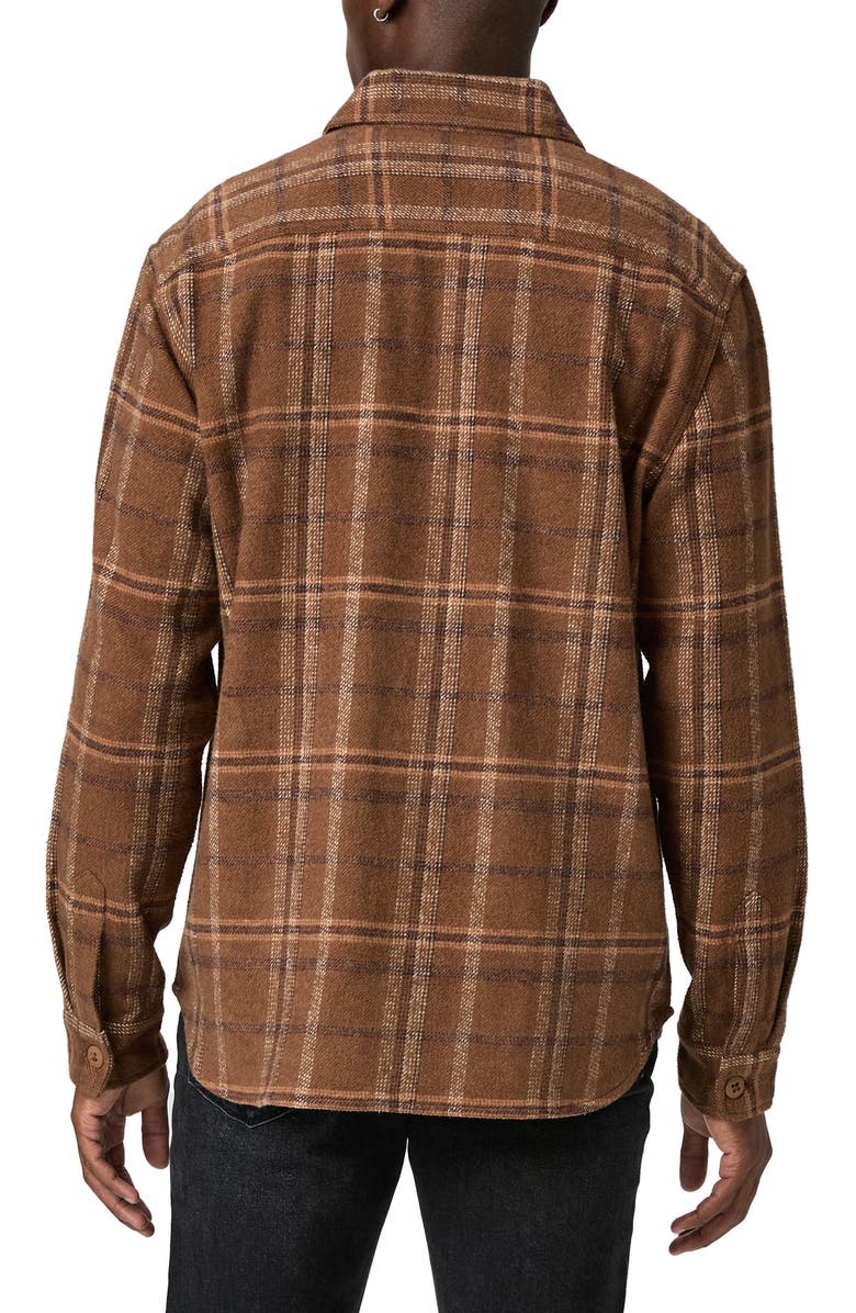 PAIGE Seymore Brushed Cotton Overshirt, Alternate, color, Dark Tobacco Plaid