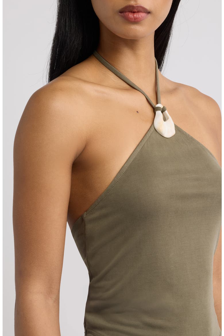 Kireza Twist Halter Top, Alternate, color, KHAKI