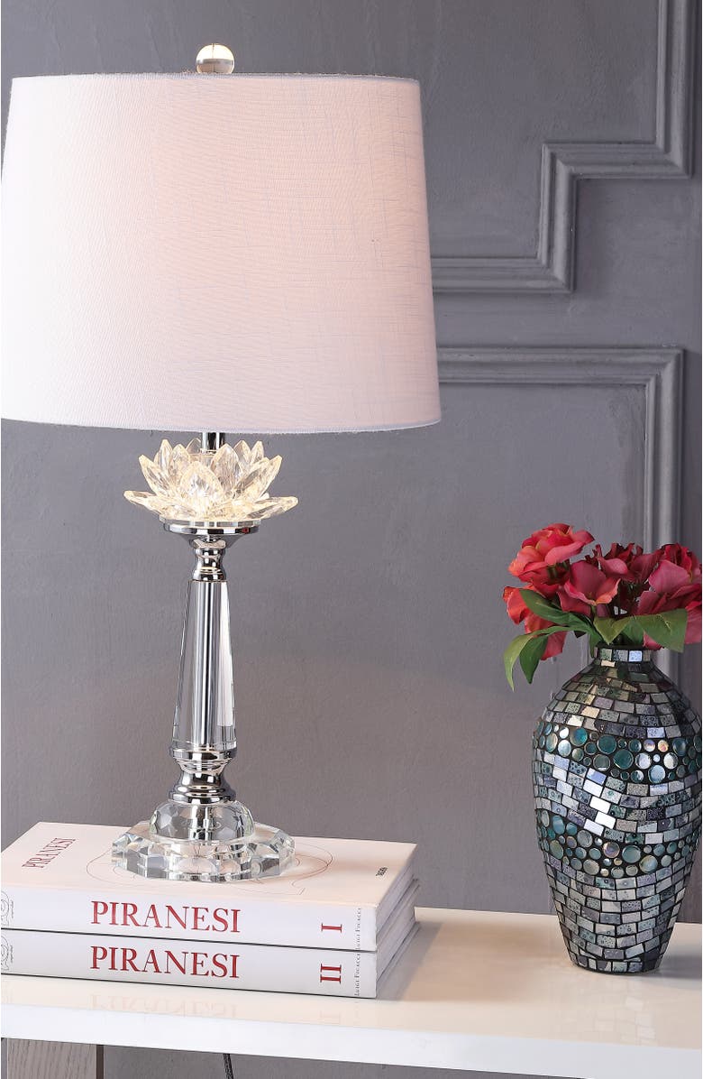 JONATHAN Y Day 24.5" Crystal LED Table Lamp, Clear, Alternate, color, Clear