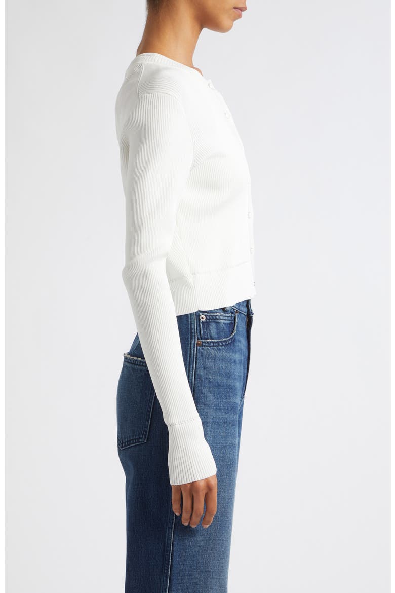 Zoe Crop Fitted Cardigan, Alternate, color, OPTIC