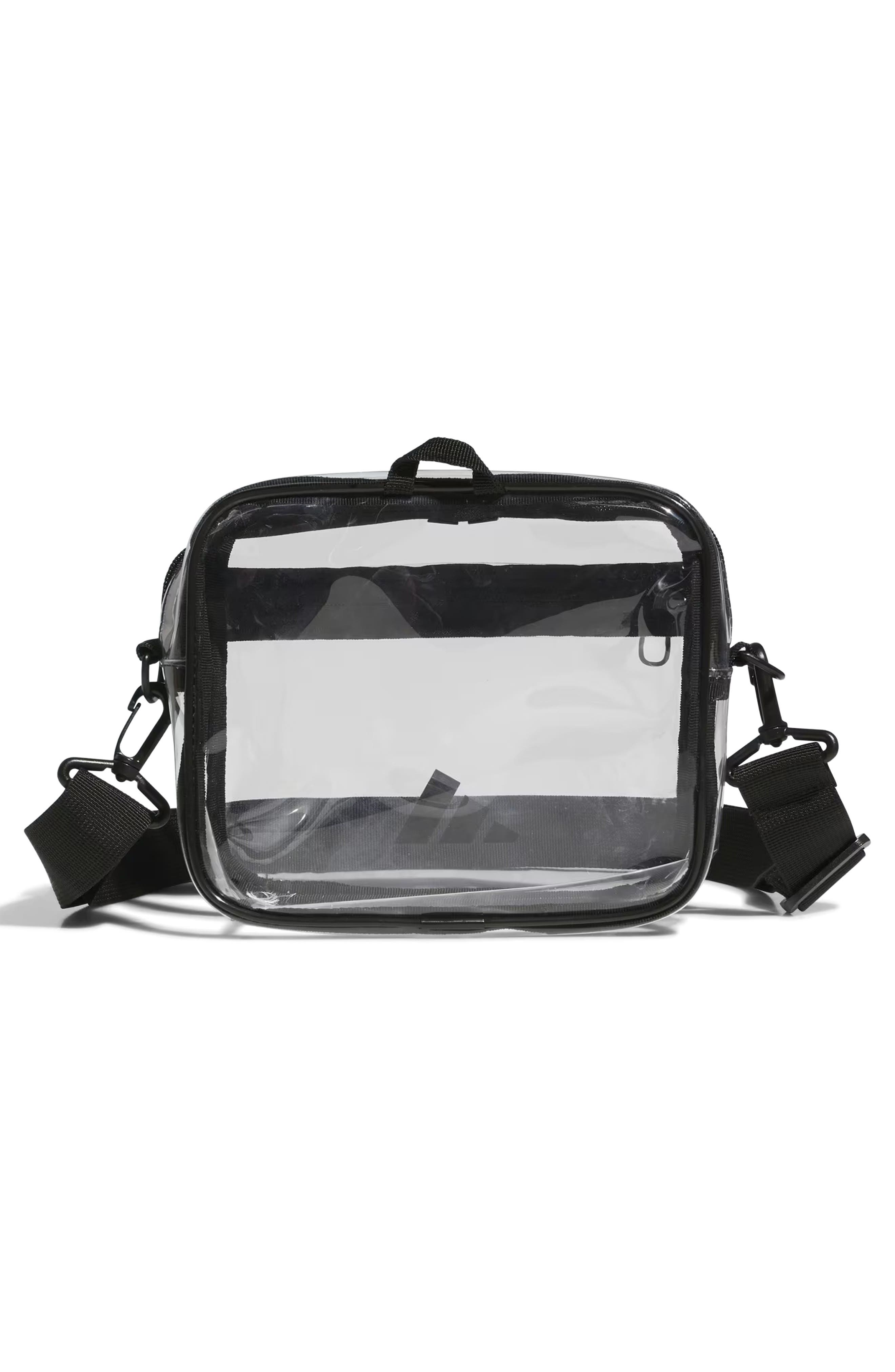 adidas Originals Transparent Bag, Alternate, color, Clear/ Bold Blue/ Scarlet