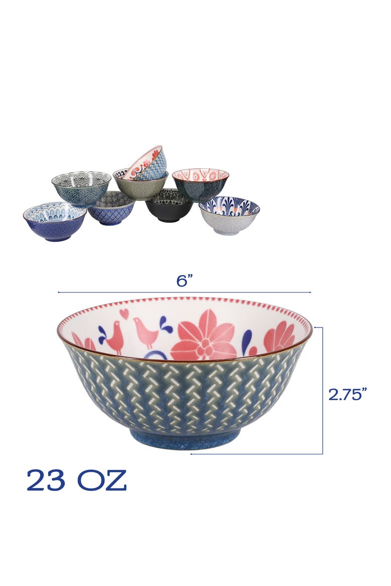 Set of 8 Fashion Bowl Set, Alternate, color, MULTI