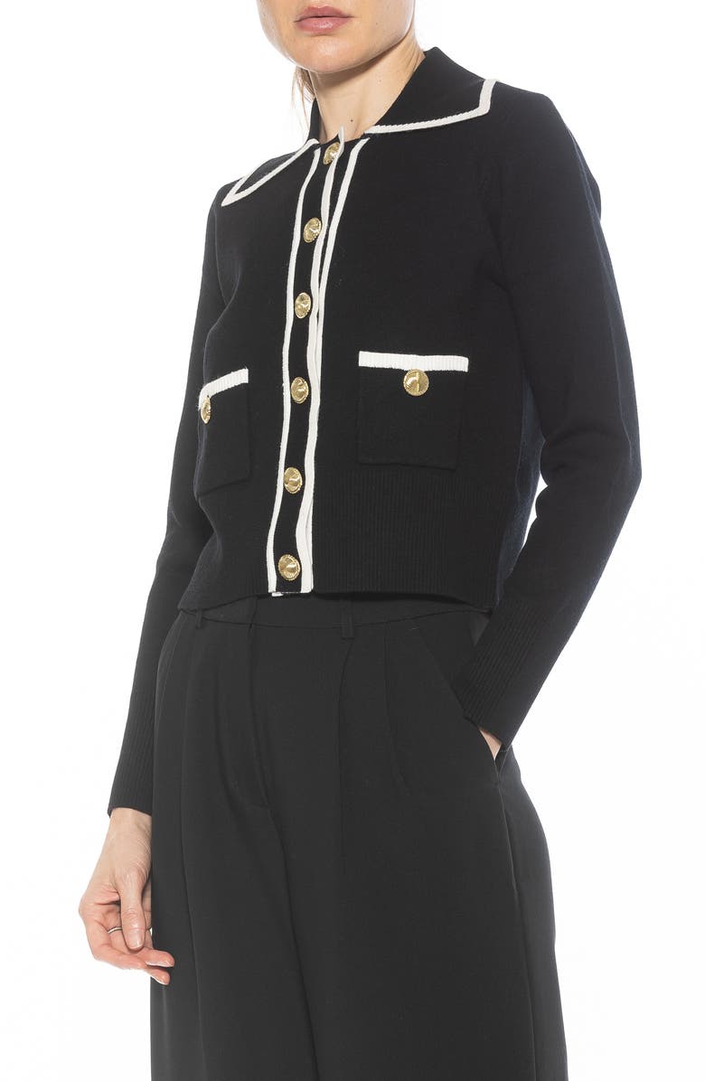 Alexia Admor Mari Tipped Sweater Jacket, Alternate, color, Black