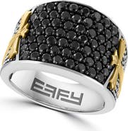 EFFY Men's Black Spinel Cross Two-Tone Ring