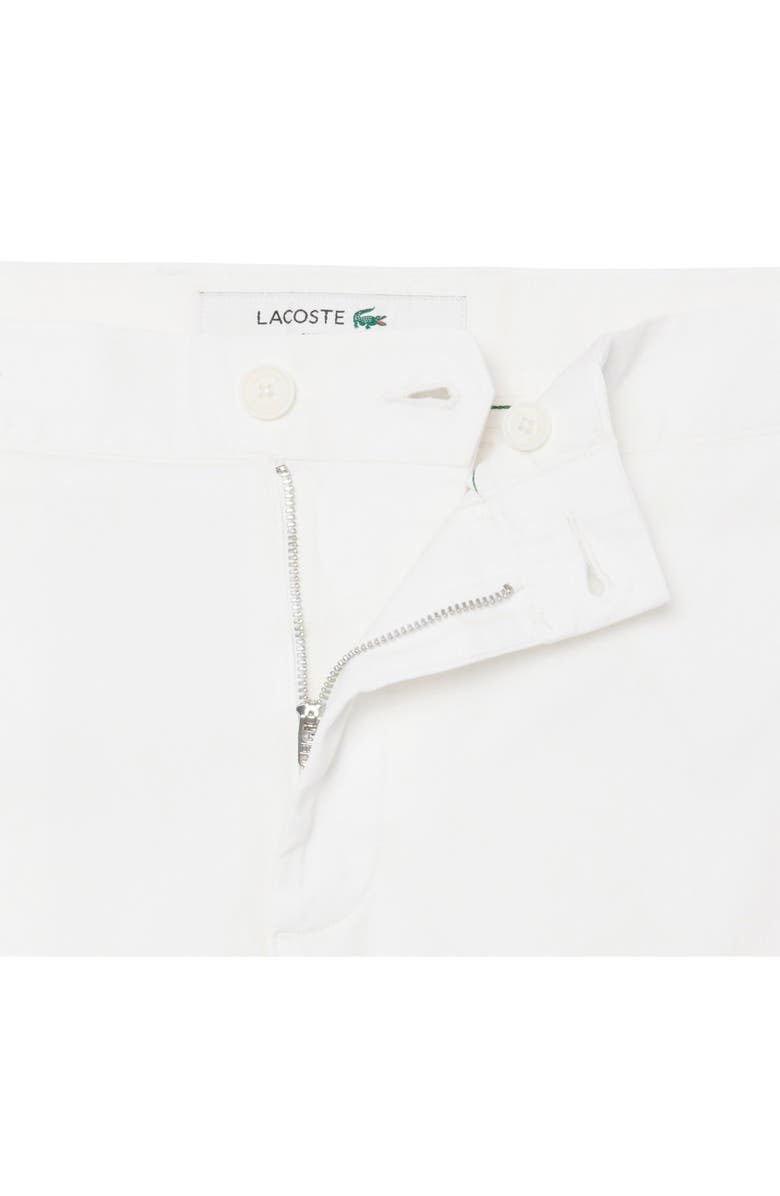 Lacoste Flat Front Cotton Stretch Twill Chinos, Alternate, color, Flour