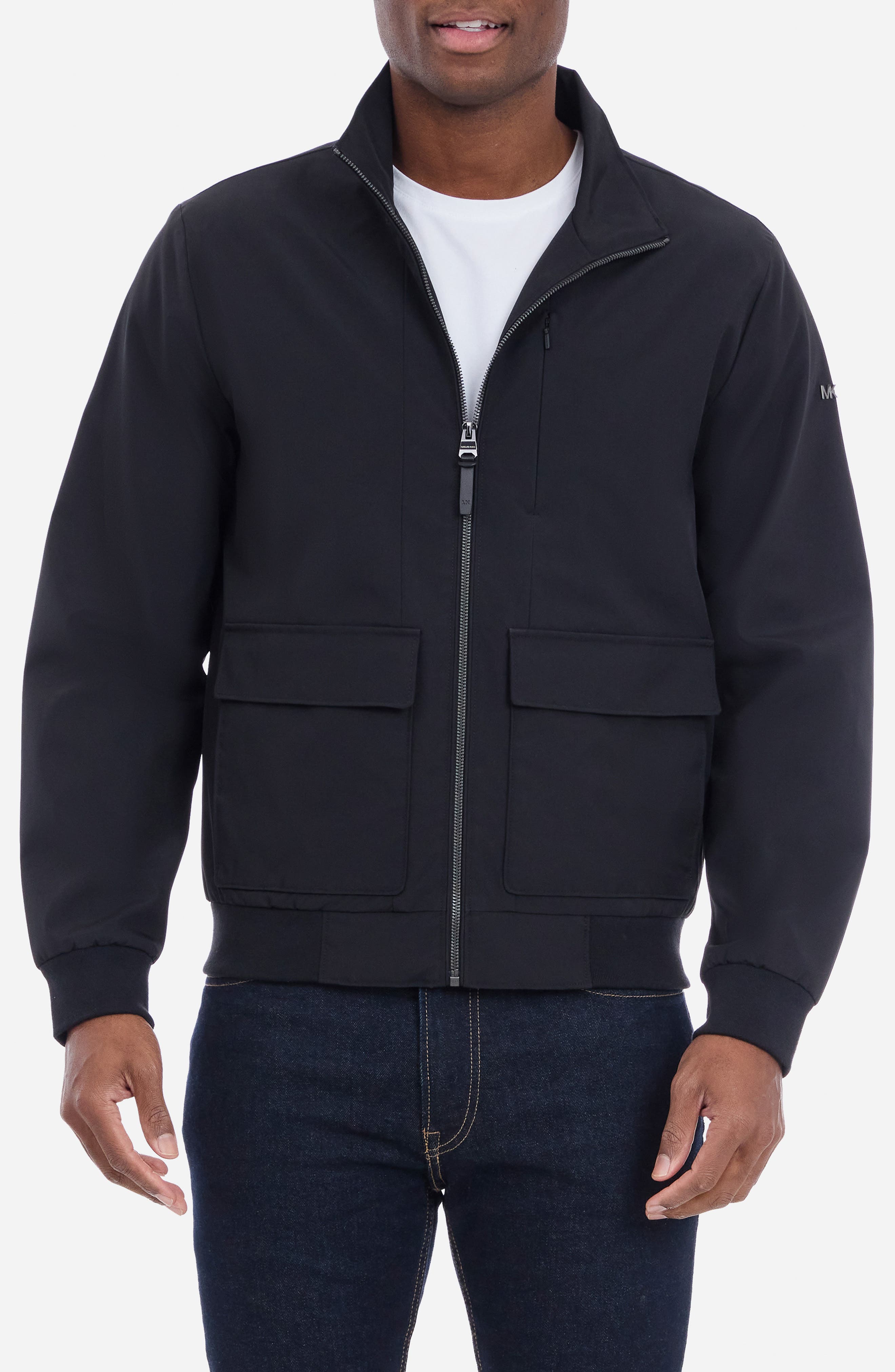 Michael Kors Rib Hem Zip Softshell Jacket