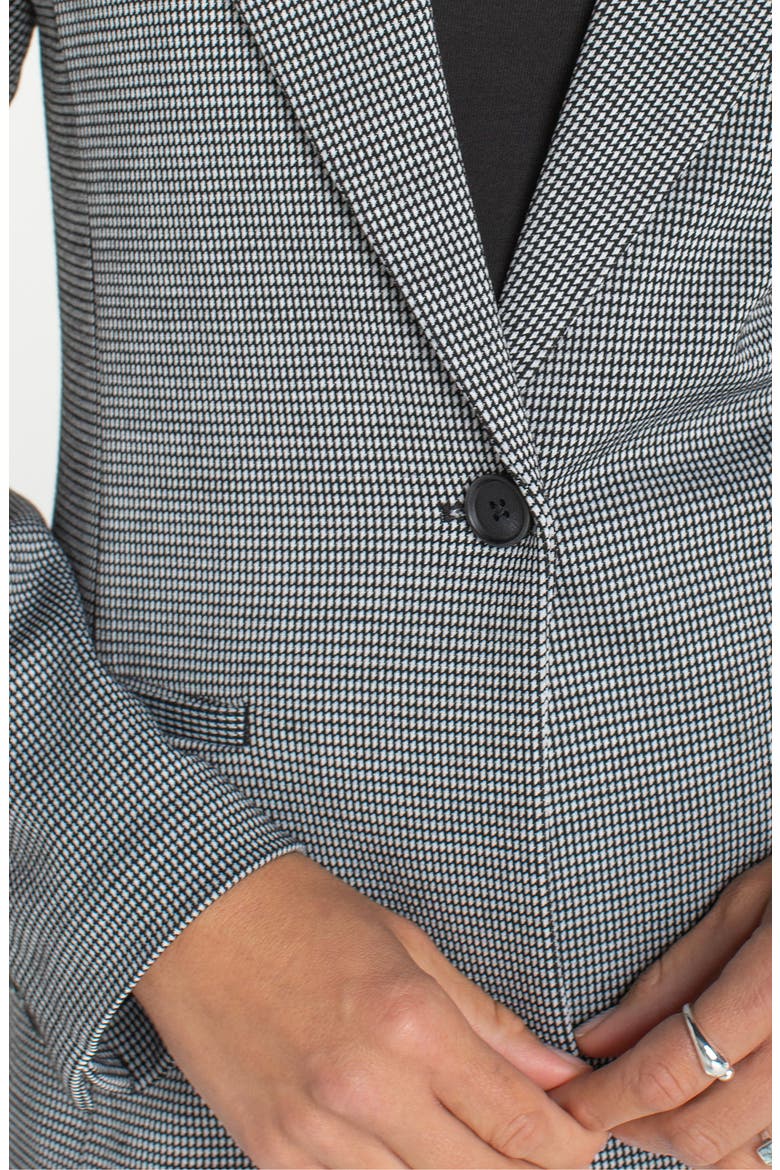 Check One-Button Blazer, Alternate, color, BLACK/WHITE MINI CHECK