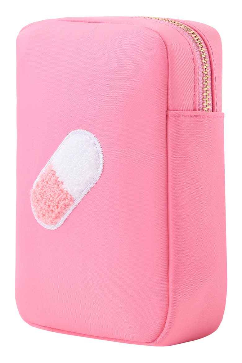 Mini Pill Cosmetics Bag, Alternate, color, BUBBLEGUM PINK