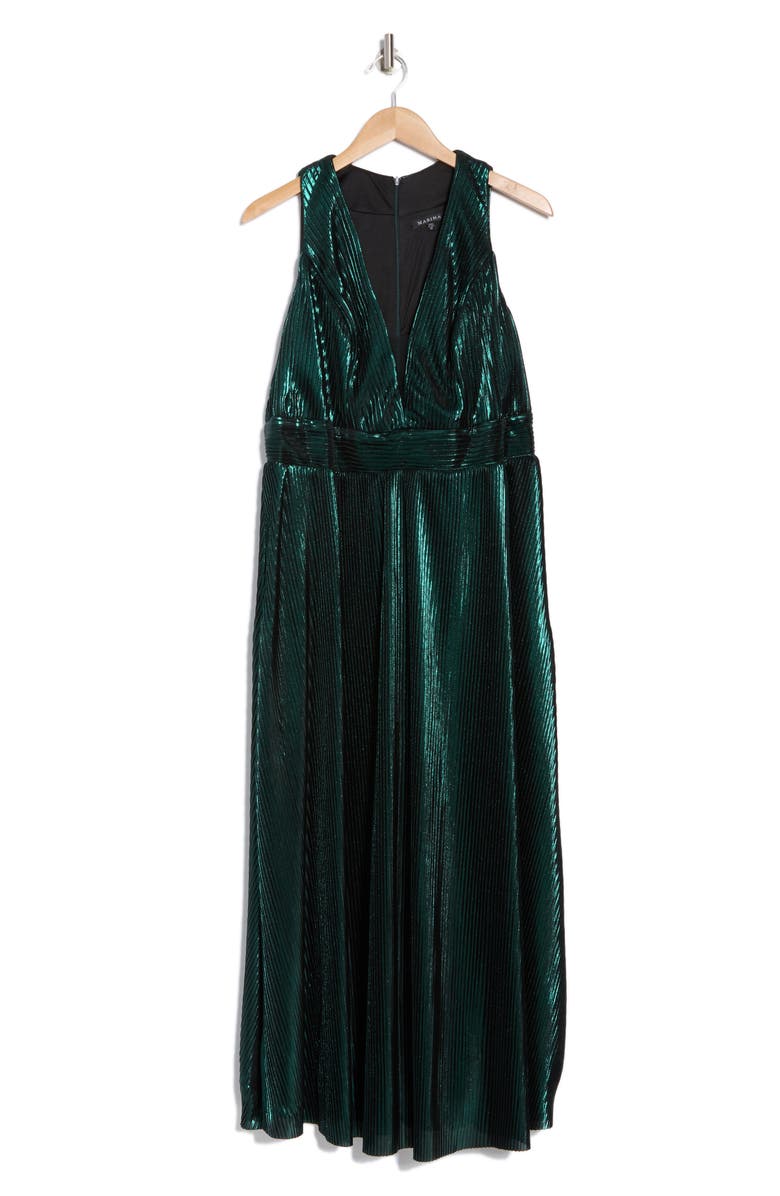 Marina V-Neck Sleeveless Gown, Alternate, color, Hunter