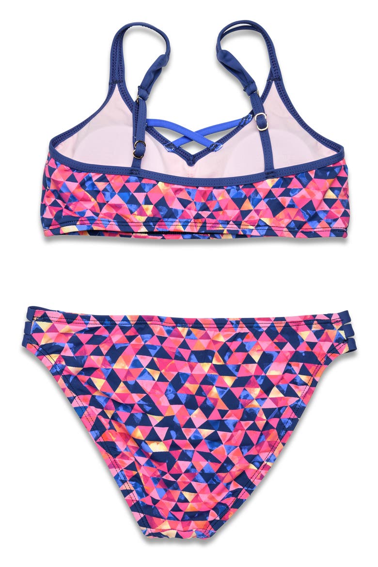 Kids' Geometric Two-Piece Swimsuit, Alternate, color, MULTI
