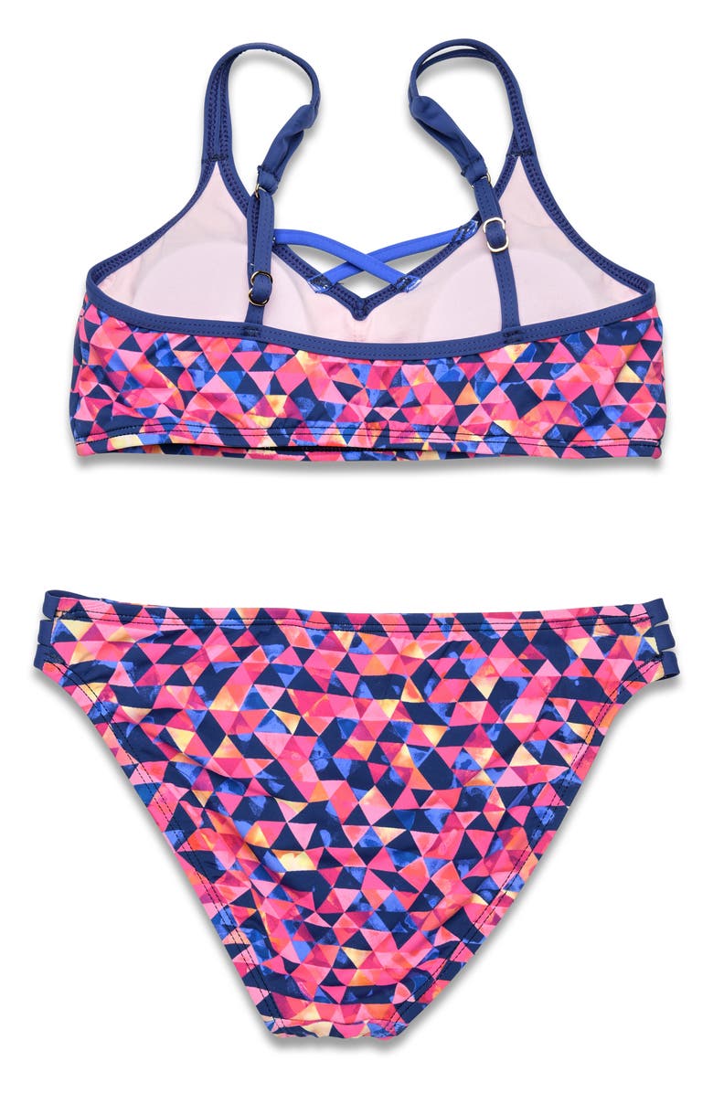 Hobie Kids' Geometric Two-Piece Swimsuit, Alternate, color, 