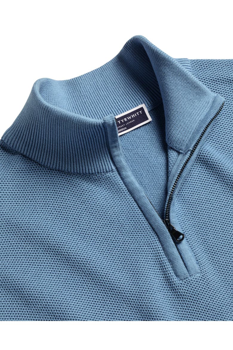Cotton Zip Neck Sweater, Alternate, color, Ocean Blue