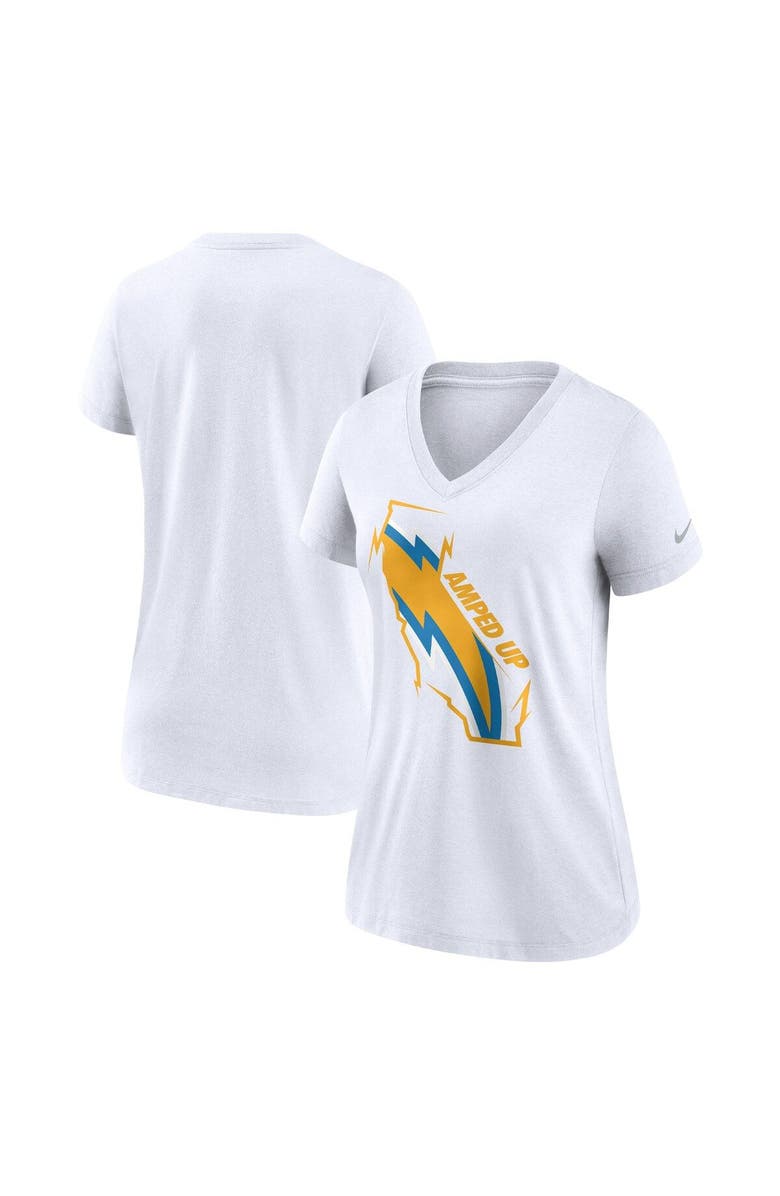 Nike Women's Nike White Los Angeles Chargers Hometown Collection Tri-Blend V-Neck T-Shirt, Main, color, White
