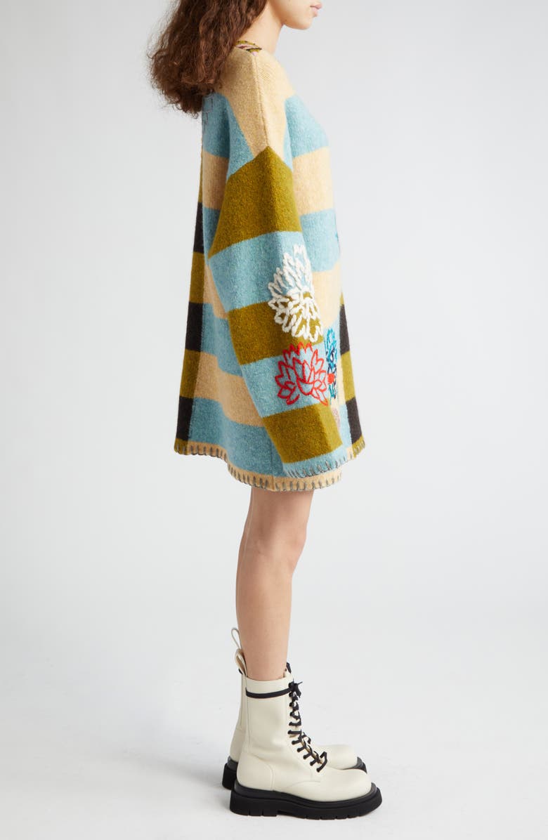 YanYan Chryssy Kissy Embroidered Long Sleeve Wool Blend Sweater Dress, Alternate, color, 