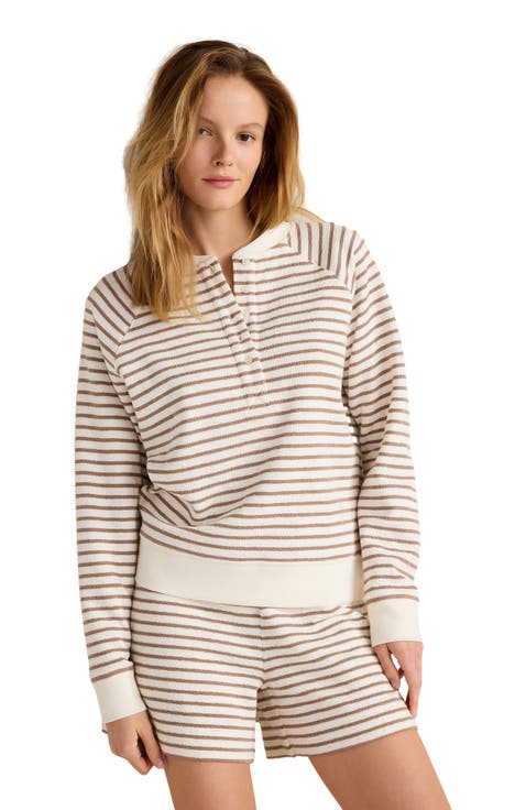 Cotton Blend Textured Henley