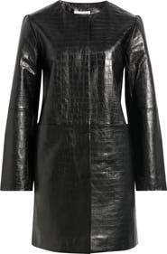 Nordstrom Croc Embossed Leather Jacket