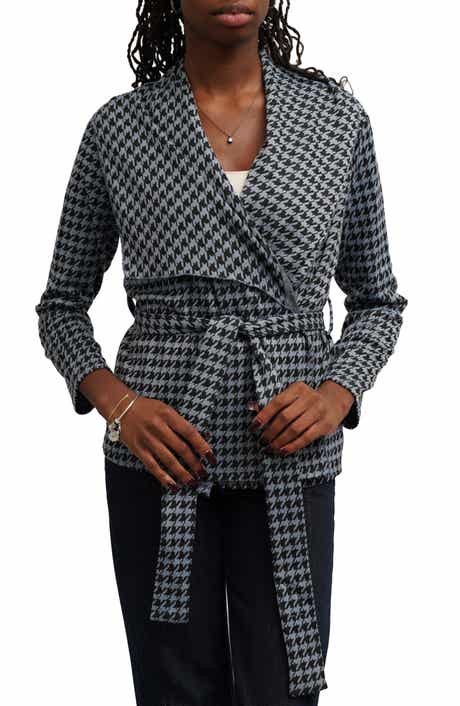 Houndstooth A-Line Knit Shirtjacket